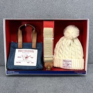 True Religion Mini‎ Tote crossbody Bag Knit Hat Gift Set